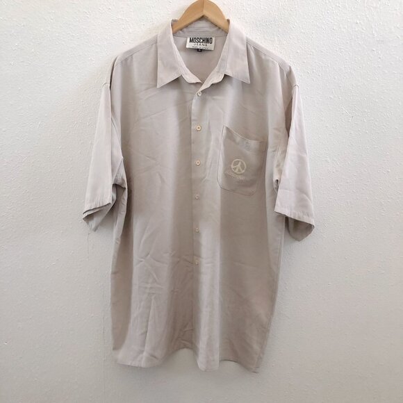 MOSCHINO Jeans Vintage Short Sleeve Button Down Shirt Size XL - Picture 1 of 9